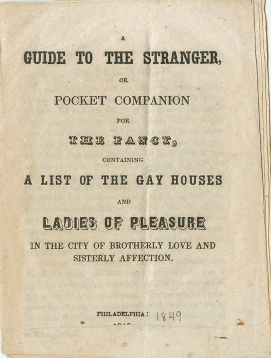 Title Page, A Guide to the Stranger, or Pocket Companion for the Fancy, 1849, (The Library Company of Philadelphia)