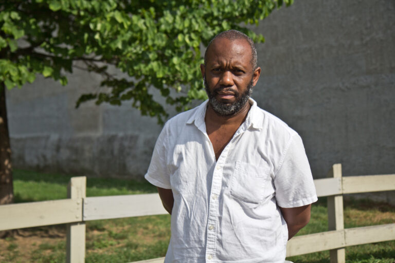 Tayyib Smith is planning to build an entrepreneurship hub on 52nd Street near Arch Street in West Philadelphia. (Kimberly Paynter/WHYY)